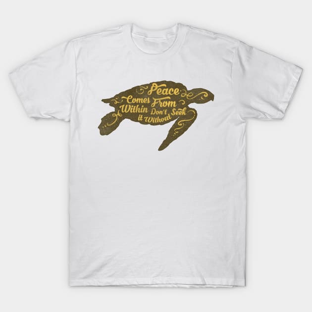 Sea Turtle silhouette with motivational words of wisdom T-Shirt by Voxen X